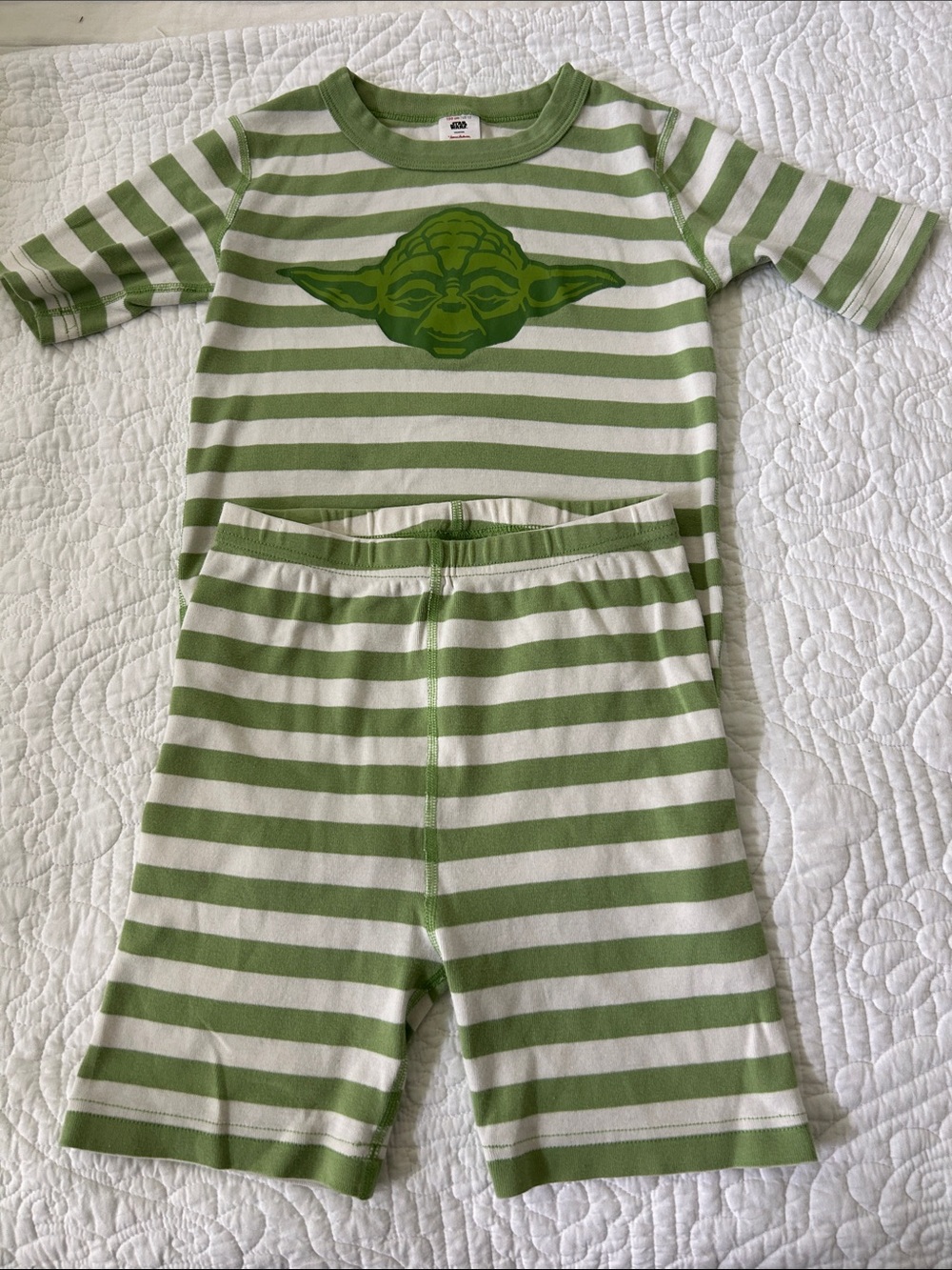 Star Wars Hanna Anderson Pajama Shorts Set Yoda Organic Cotton Size 12